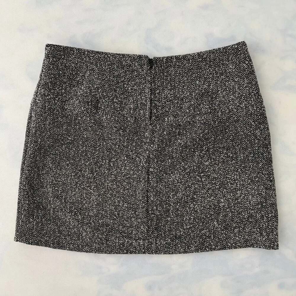 Vintage Wearever Grey & Black Herringbone Knit Mini Skirt